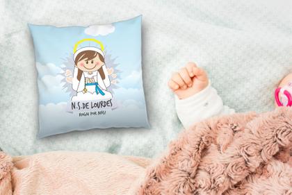 Imagem de Almofada Com Enchimento Oração Santinho Nossa Senhora de Lourdes