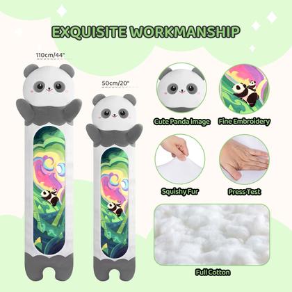 Imagem de Almofada corporal de pelúcia Mewaii Long Panda 135 cm Kawaii para crianças