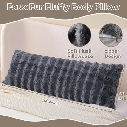 Imagem de Almofada corporal YZ HOME Faux Fur Fluffy com espuma viscoelástica desfiada