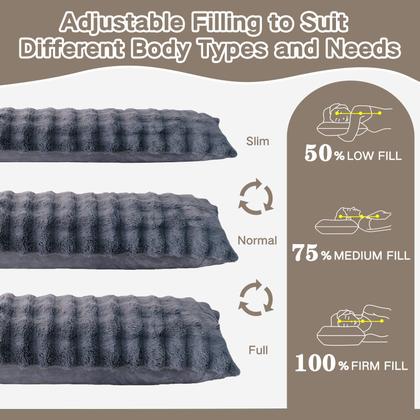 Imagem de Almofada corporal YZ HOME Faux Fur Fluffy com espuma viscoelástica desfiada