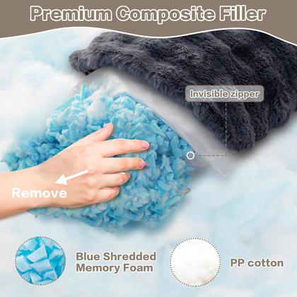 Imagem de Almofada corporal YZ HOME Faux Fur Fluffy com espuma viscoelástica desfiada