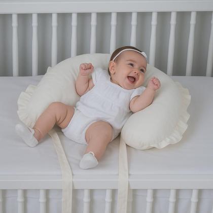 Imagem de Almofada de Amamentação Extra Grande Algodão 200 fios Babado Verde