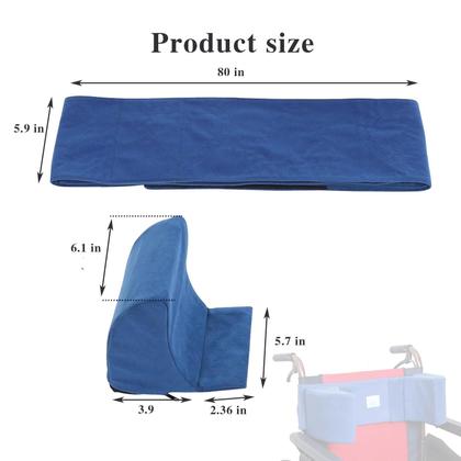 Imagem de Almofada de apoio lateral para cadeira de rodas Migeek para idosos azul