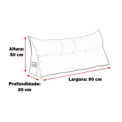 Imagem de Almofada de Apoio para Cabeceira 100cm Suede Várias Cores - Estopar