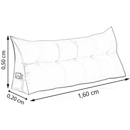 Imagem de Almofada de Apoio para Cabeceira 160 cm Casal Queen Bege