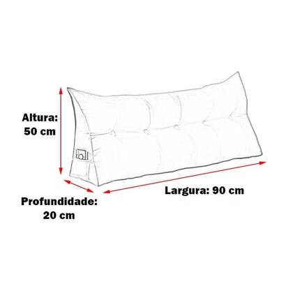 Imagem de Almofada de Apoio para Cabeceira 90cm Solteiro Preto
