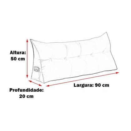 Imagem de Almofada de Apoio para Cabeceira 90cm Solteiro Vermelho