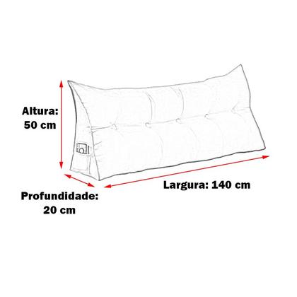 Imagem de Almofada de Apoio para Cabeceira 90cm Suede Várias Cores - Estopar