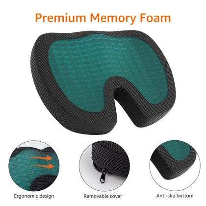 Imagem de Almofada de assento Amazon Basics Gel Enhanced Memory Foam preta