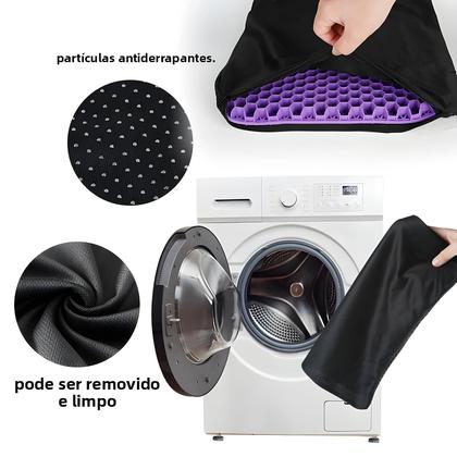 Imagem de Almofada de Assento em Gel Respirável com Design em Favo de Mel - Alívio de Pressão e Dor no Cóccix