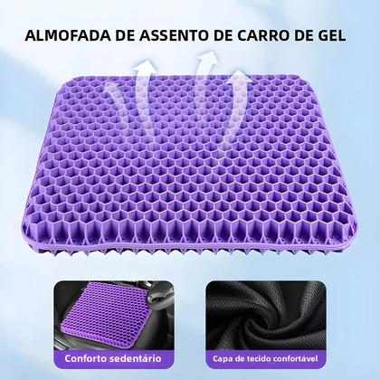 Imagem de Almofada de Assento em Gel Respirável com Design em Favo de Mel - Alívio de Pressão e Dor no Cóccix