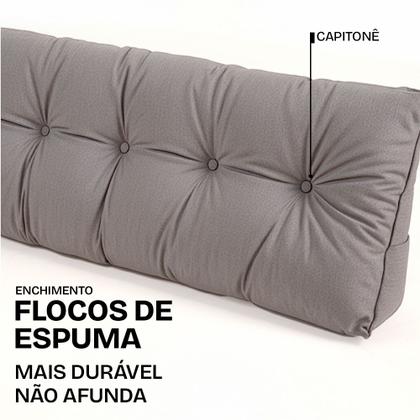 Imagem de Almofada de Cabeceira Encosto Apoio para Lombar com Bolso Lateral 140x50x20 - BF Colchões