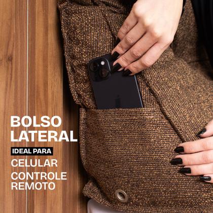 Imagem de Almofada de Cabeceira Encosto Apoio para Lombar com Bolso Lateral 140x50x20 - BF Colchões