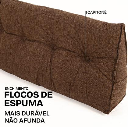Imagem de Almofada de Cabeceira Encosto Apoio para Lombar com Bolso Lateral 140x50x20 - BF Colchões