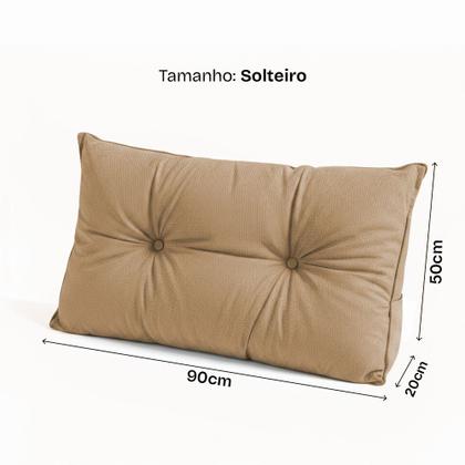 Imagem de Almofada de Cabeceira Encosto Apoio para Lombar com Bolso Lateral 90x50x20 BF Colchões