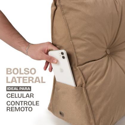 Imagem de Almofada de Cabeceira Encosto Apoio para Lombar com Bolso Lateral 90x50x20 BF Colchões