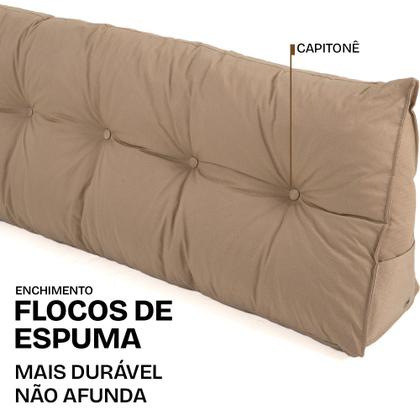 Imagem de Almofada de Cabeceira Encosto Apoio para Lombar com Bolso Lateral 90x50x20 BF Colchões