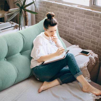 Imagem de Almofada de cabeceira Wedge Wadser Triangular Twin Teal Polyester