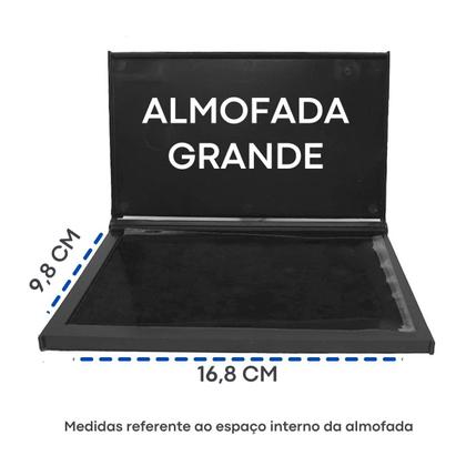 Imagem de Almofada de Carimbo Grande N4 Preta 16,8 x 9,8cm