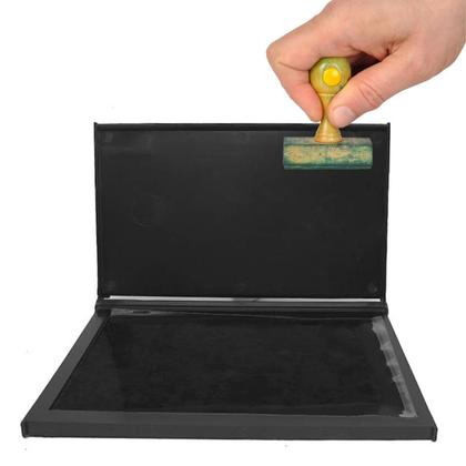 Imagem de Almofada de Carimbo Grande N4 Preta 16,8 x 9,8cm