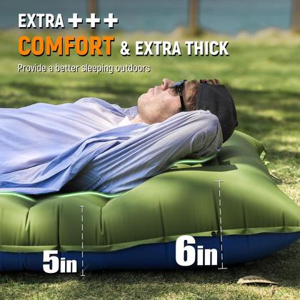 Imagem de Almofada de dormir de acampamento Myxslop Thick 13 cm com travesseiro e bomba