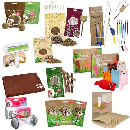 Imagem de Almofada de gato Pretty Kitty para gatos com conjunto de brinquedos Catnip e Valerian