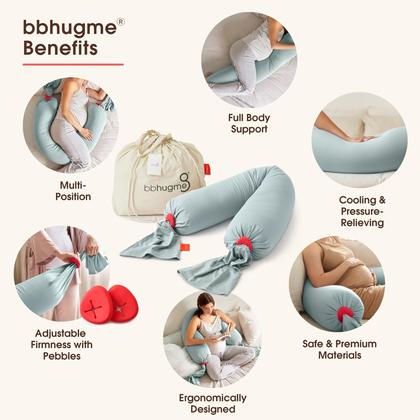 Imagem de Almofada de gravidez bbhugme com suporte corporal ajustável