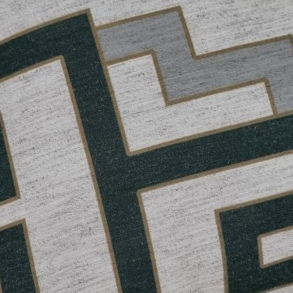 Imagem de Almofada De Linho Geométrica Treliça Frame Bege Verde 45x45