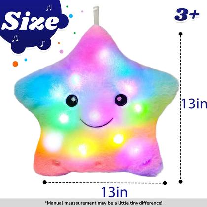 Imagem de Almofada de pelúcia Cuteoy Musical Rainbow Star com luz noturna