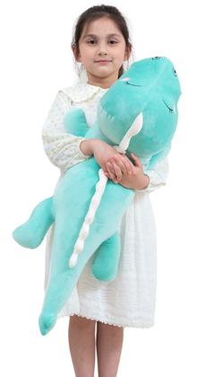 Imagem de Almofada de pelúcia que abraça dinossauros Kekeso Long Dino Plush 80 cm