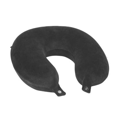 Imagem de Almofada de Pescoço Apoio Encosto CORES ROSA AZUL PRETA Anatômico Padrão PREMIUM NAP Avião Viagem Leitura C/ Botão