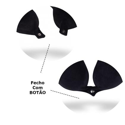 Imagem de Almofada de Pescoço Apoio Encosto CORES ROSA AZUL PRETA Anatômico Padrão PREMIUM NAP Avião Viagem Leitura C/ Botão