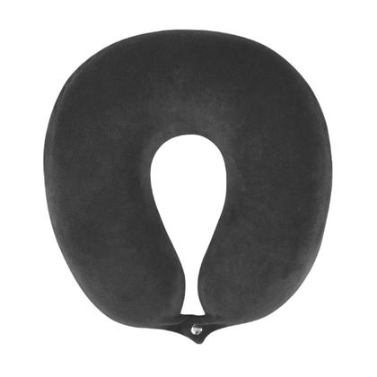 Imagem de Almofada de Pescoço Apoio Encosto CORES ROSA AZUL PRETA Anatômico Padrão PREMIUM NAP Avião Viagem Leitura C/ Botão