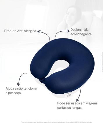 Imagem de Almofada De Pescoço Com Botão De Pressão Conforto Viagem Yin's