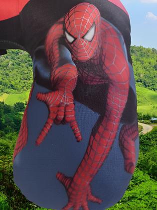 Imagem de Almofada de Pescoço Homem Aranha 34X34 para Viagens Super Macio com Fibra Siliconada Apoio Encosto