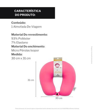 Imagem de Almofada De Pescoço Macia Micro Pérolas De Isopor Viagem Yin's