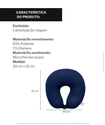 Imagem de Almofada De Pescoço Macia Micro Pérolas De Isopor Viagem Yin's