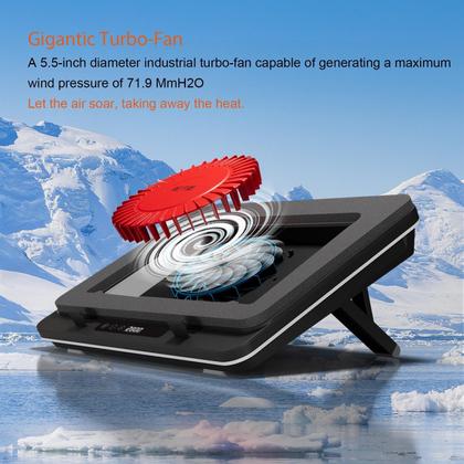 Imagem de Almofada de resfriamento para laptop IETS GT600 com ventilador turbo gigante de 14-19,3 polegadas