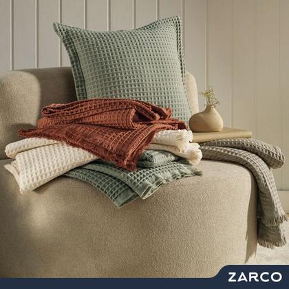 Imagem de Almofada Decorativa Quadrada 100% Algodão Macia Denver 45x45cm Capa com Zíper e Enchimento Karsten