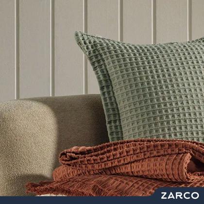 Imagem de Almofada Decorativa Quadrada 100% Algodão Macia Denver 45x45cm Capa com Zíper e Enchimento Karsten