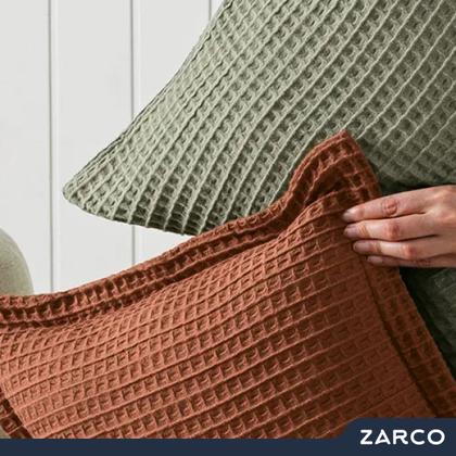 Imagem de Almofada Decorativa Quadrada 100% Algodão Macia Denver 45x45cm Capa com Zíper e Enchimento Karsten