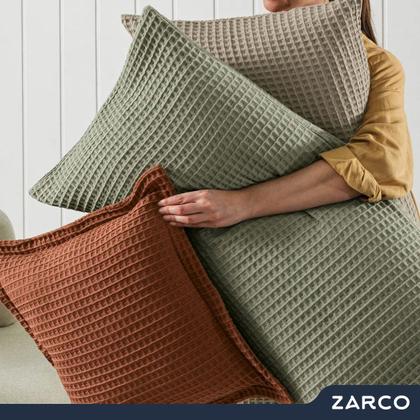 Imagem de Almofada Decorativa Quadrada 100% Algodão Macia Denver 45x45cm Capa com Zíper e Enchimento Karsten