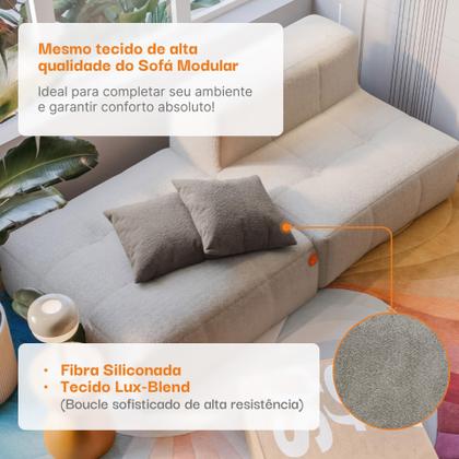 Imagem de Almofada em Bouclé com Estofamento em Fibra Siliconada - Sofá na Caixa
