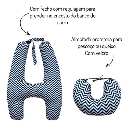 Imagem de Almofada em formato H para viagem de carro com encosto