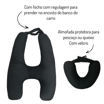 Imagem de Almofada em formato H para viagem de carro com encosto