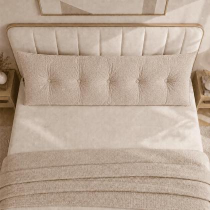 Imagem de Almofada Encosto Triangular Cama Leitura Cabeceira Boucle