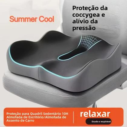 Imagem de Almofada Ergonômica Antiderrapante Para Cadeira De Escritório E Assento De Carro, Acessórios
