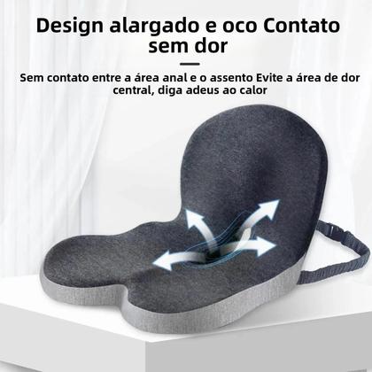 Imagem de Almofada Ergonômica Para Cadeira Com Encosto, Macia E Lavável, Para Conforto Das Nádegas E Cintura