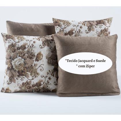 Imagem de Almofada Estampada Jacquard Decorativas com Ziper 4 unidades