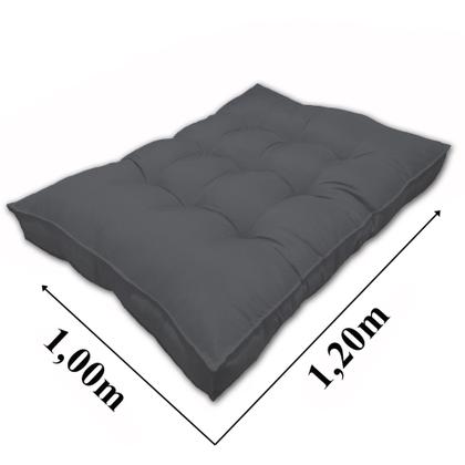 Imagem de Almofada Futon Alto Oxford 120x100 Pallet Gigante Qualidade Cinza Cód. 1818
